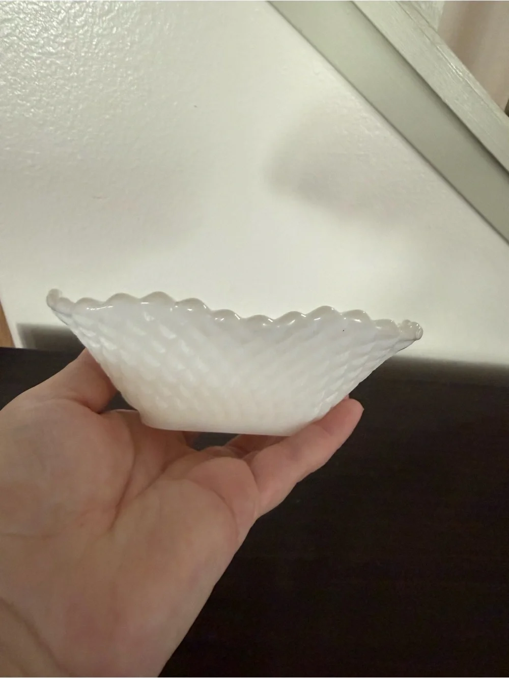 Vintage milk glass candy dish